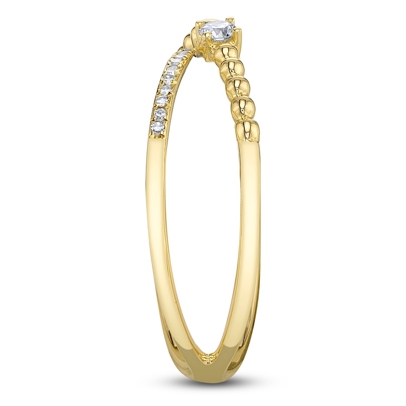 Main Image 2 of Shy Creation Diamond Beaded Orbit Ring 1/10 ct tw 14K Yellow Gold SC55019639Z7