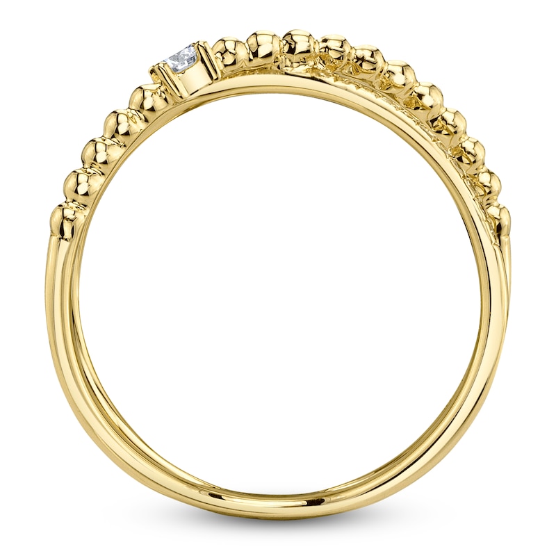 Main Image 3 of Shy Creation Diamond Beaded Orbit Ring 1/10 ct tw 14K Yellow Gold SC55019639Z7