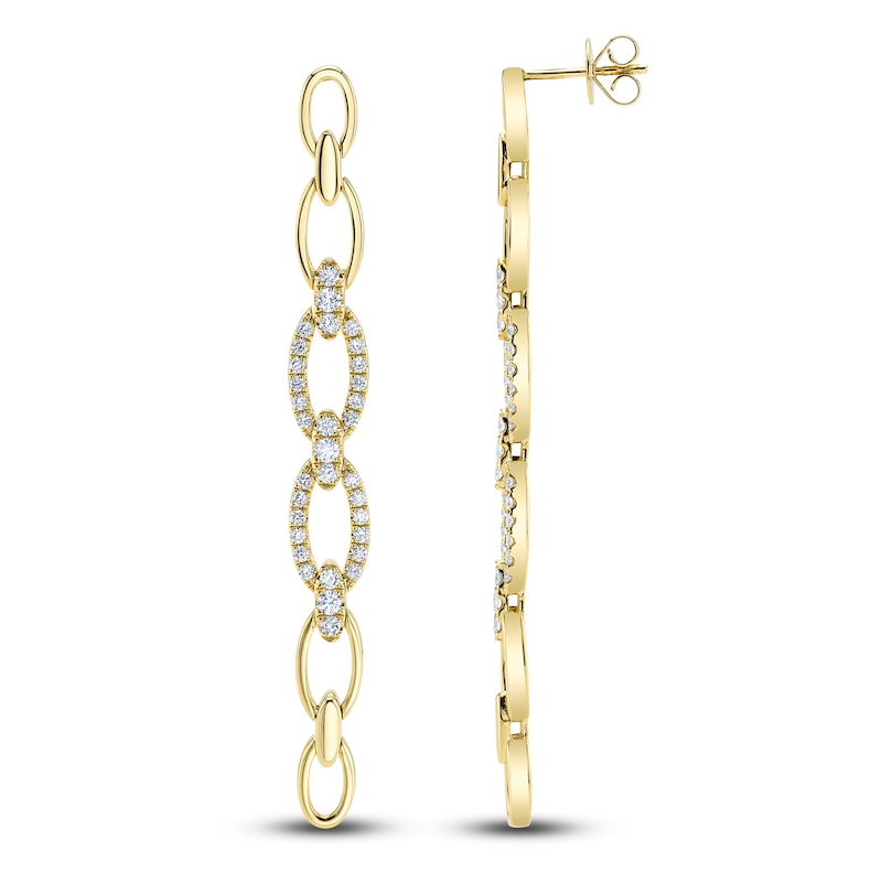 Main Image 1 of Shy Creation Diamond Chain Link Drop Earrings 1 ct tw 14K Yellow Gold J-SC55021236