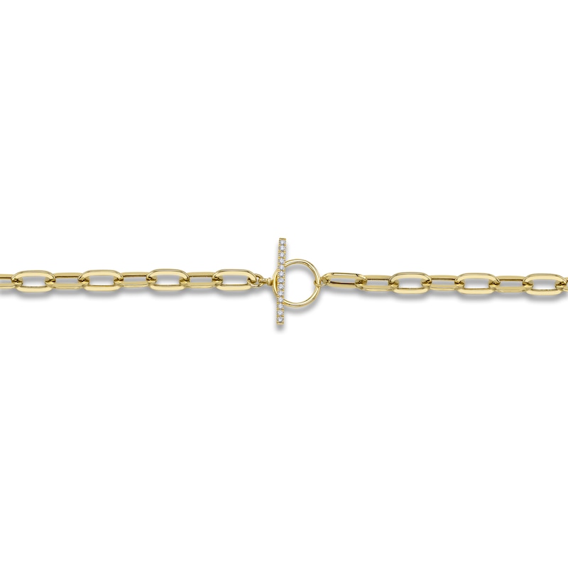 Main Image 3 of Shy Creation Diamond Toggle Necklace 1/8 ct tw 14K Yellow Gold 18" SC55022370V2