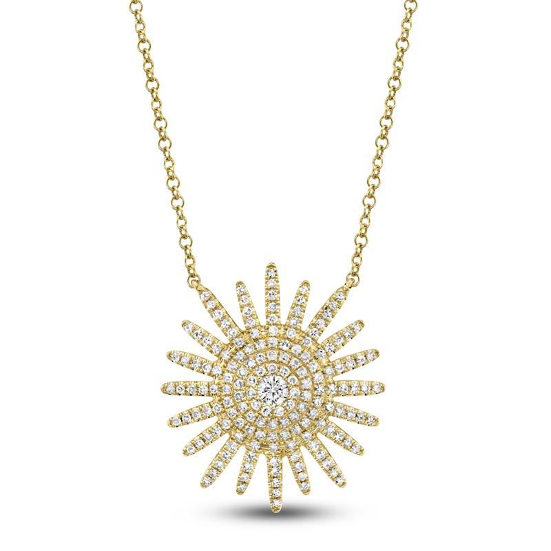 Main Image 1 of Shy Creation Diamond Sun Necklace 3/8 ct tw 14K Yellow Gold 18" J-SC55004270