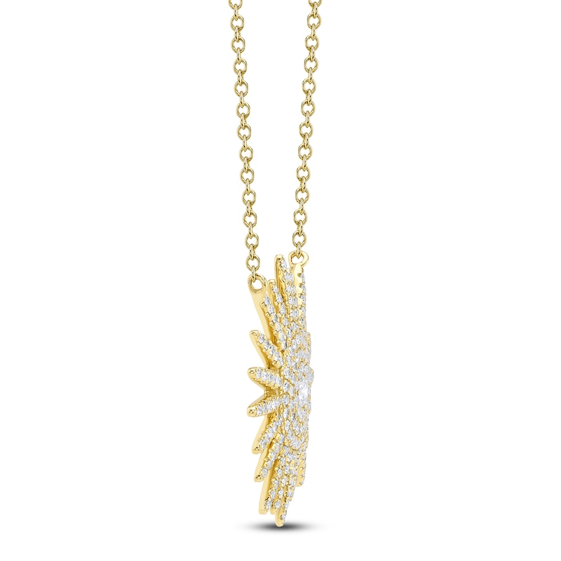 Main Image 2 of Shy Creation Diamond Sun Necklace 3/8 ct tw 14K Yellow Gold 18" J-SC55004270