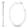Thumbnail Image 1 of Shy Creation Baguette & Round-Cut Diamond Inside-Out Hoop Earrings 3/8 ct tw 14K White Gold J-SC55004901V2