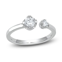 Lab-Grown Diamond Buttercup Open Cuff Ring 1/2 ct tw 14K White Gold