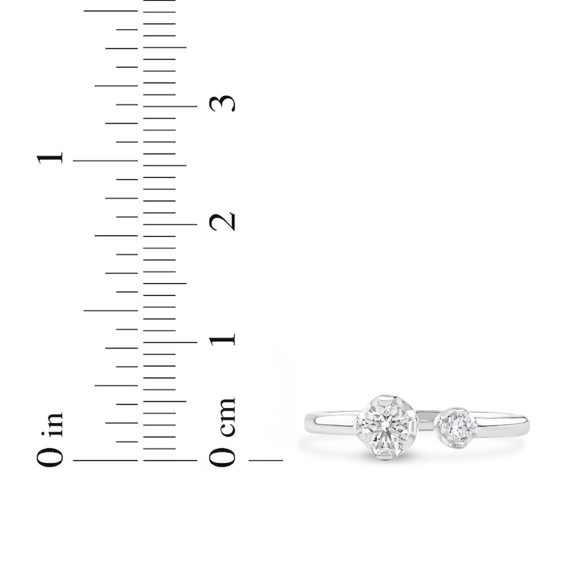 Main Image 4 of Lab-Grown Diamond Buttercup Open Cuff Ring 1/2 ct tw 14K White Gold