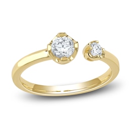 Lab-Grown Diamond Buttercup Open Cuff Ring 1/2 ct tw 14K Yellow Gold