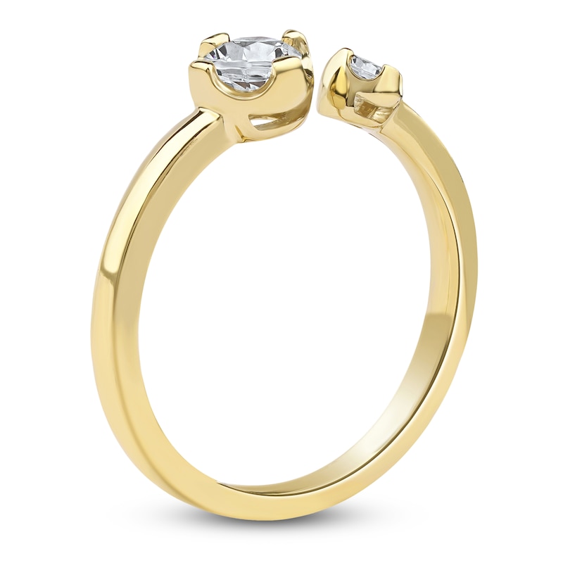 Main Image 2 of Lab-Grown Diamond Buttercup Open Cuff Ring 1/2 ct tw 14K Yellow Gold