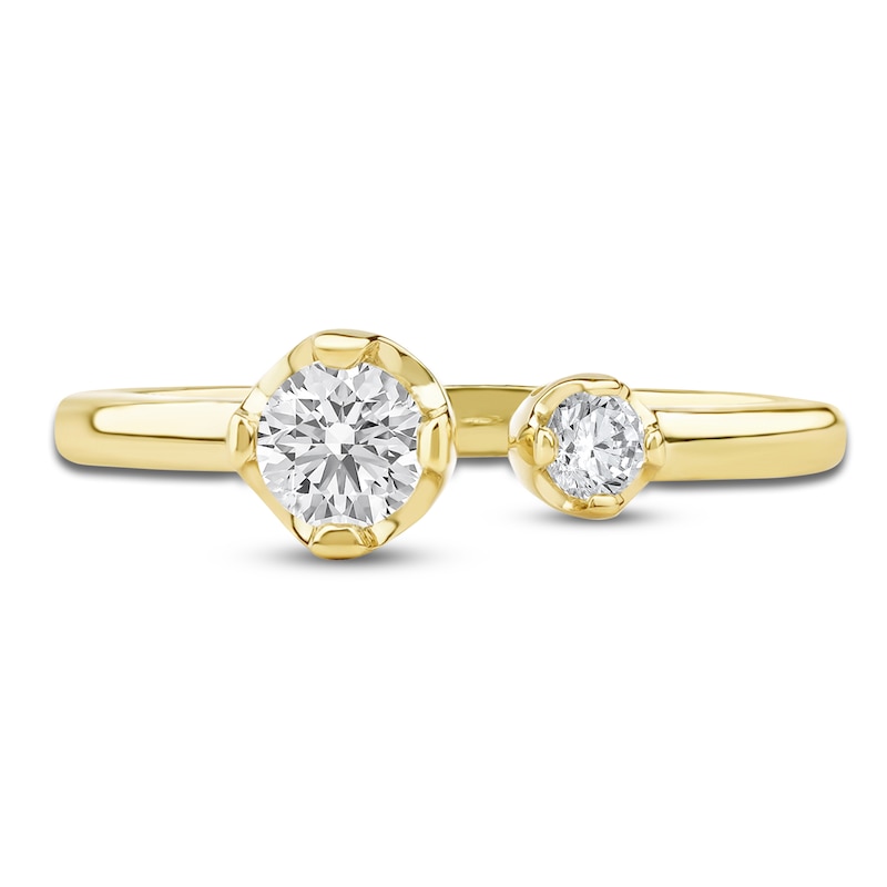 Main Image 3 of Lab-Grown Diamond Buttercup Open Cuff Ring 1/2 ct tw 14K Yellow Gold