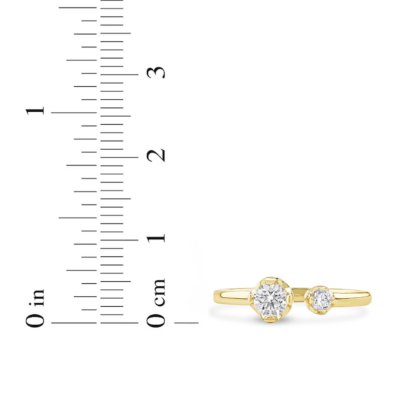 Main Image 4 of Lab-Grown Diamond Buttercup Open Cuff Ring 1/2 ct tw 14K Yellow Gold