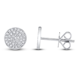 Shy Creation Stud Earrings 1/8 ct tw Diamonds 14K White Gold J-SC55002269