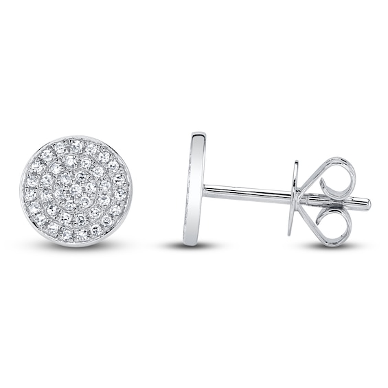 Shy Creation Stud Earrings 1/8 ct tw Diamonds 14K White Gold SC55002269