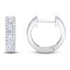 Thumbnail Image 1 of Shy Creation Baguette & Round-Cut Diamond Hoop Earrings 1/3 ct tw 14K White Gold J-SC55006312