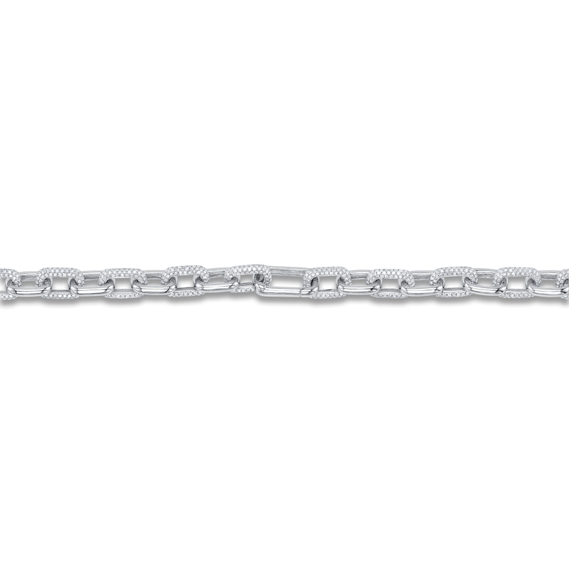 Main Image 2 of Shy Creation Diamond Alternating Link Necklace 8-1/8 ct tw 14K White Gold 16" SC55014093Z16