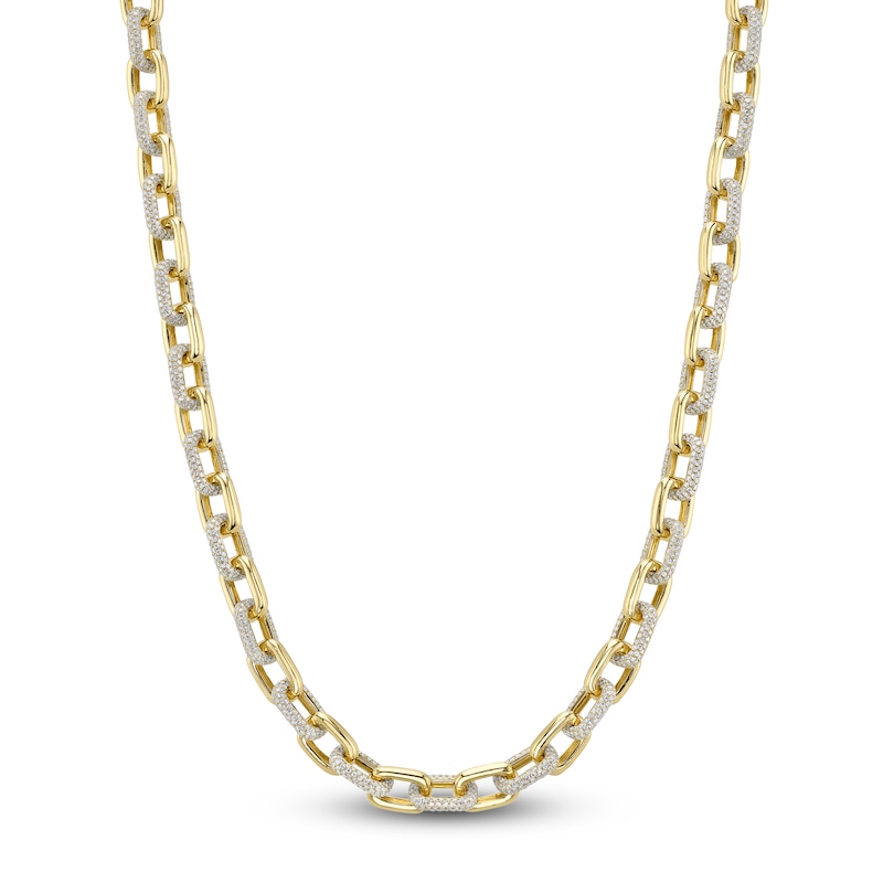 Main Image 2 of Shy Creation Diamond Alternating Link Necklace 8-1/8 ct tw 14K Yellow Gold 16" SC55014094Z16