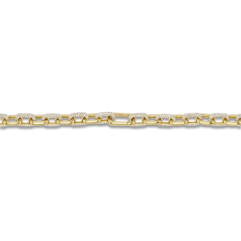 Main Image 3 of Shy Creation Diamond Alternating Link Necklace 8-1/8 ct tw 14K Yellow Gold 16" SC55014094Z16