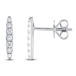 Shy Creation Diamond Tapered Bar Earrings 1/6 ct tw 14K White Gold SC55024840