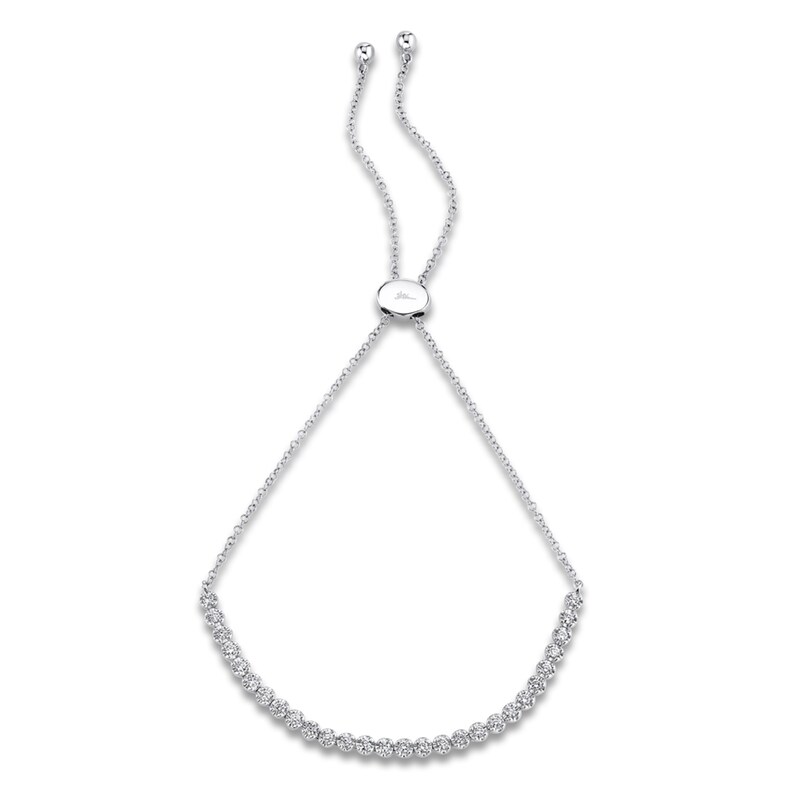 Main Image 1 of Shy Creation Diamond Line Bolo Bracelet 1/4 ct tw 14K White Gold 9" SC55020394
