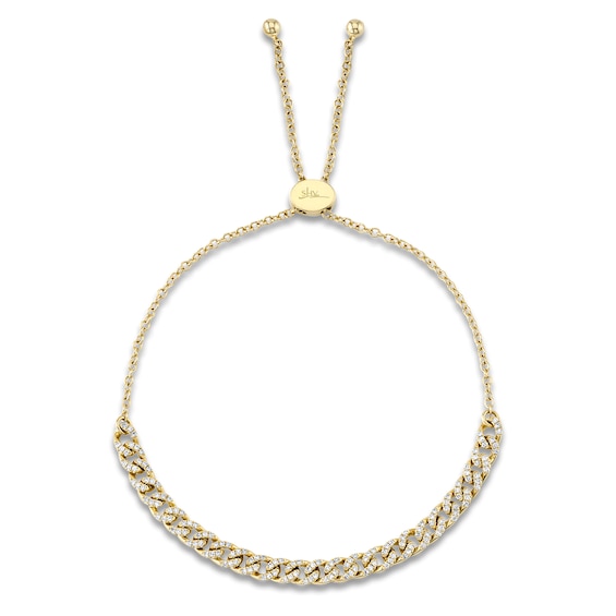 Shy Creation Diamond Chain Link Bolo Bracelet 1/3 ct tw 14K Yellow Gold 9" SC55022379