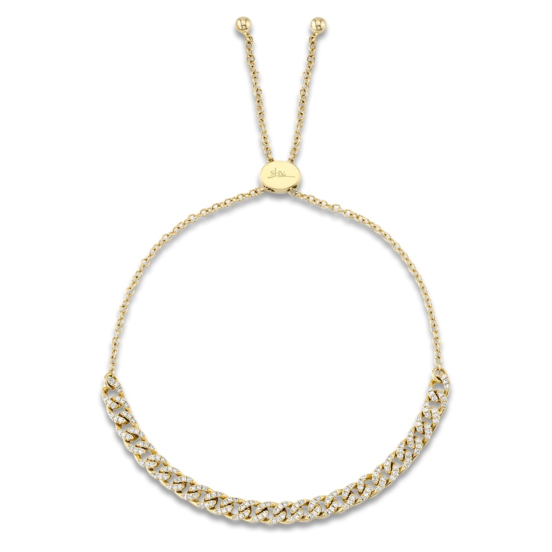Main Image 1 of Shy Creation Diamond Chain Link Bolo Bracelet 1/3 ct tw 14K Yellow Gold 9" SC55022379