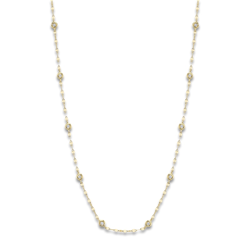 Main Image 1 of Shy Creation Diamond Bezel-Set Station Necklace 1/5 ct tw 14K Yellow Gold 18" SC55025783