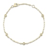 Thumbnail Image 1 of Shy Creation Diamond Bezel-Set Station Bracelet 1/10 ct tw 14K Yellow Gold 7" SC55025787