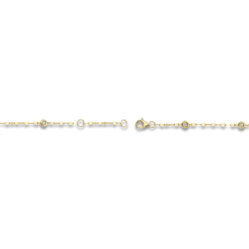 Main Image 3 of Shy Creation Diamond Bezel-Set Station Bracelet 1/10 ct tw 14K Yellow Gold 7" SC55025787