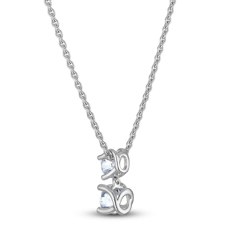 Main Image 3 of Blue Nile X Jared Diamond Two-Stone Necklace 3/4 ct tw 14K White Gold 18"
