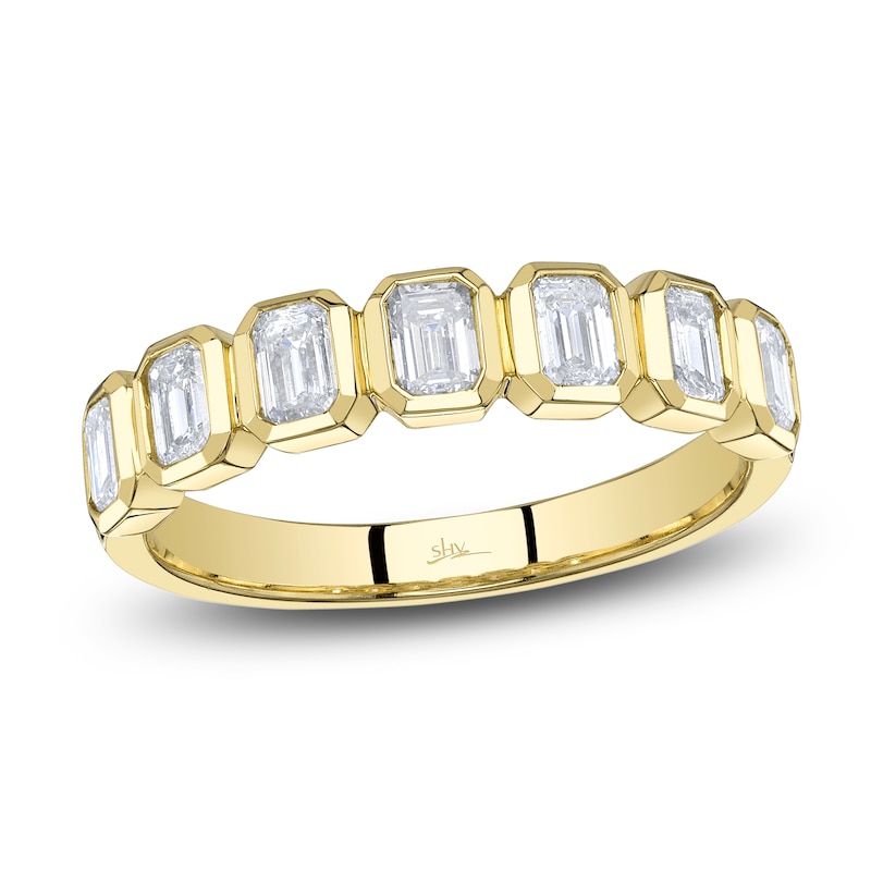 Main Image 1 of Shy Creation Emerald-Cut Diamond Bezel-Set Ring 1 ct tw 14K Yellow Gold SC22009127Z7