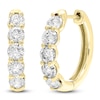 Thumbnail Image 2 of Brilliant Moments Diamond Five-Stone Hoop Earrings 2 ct tw 14K Yellow Gold