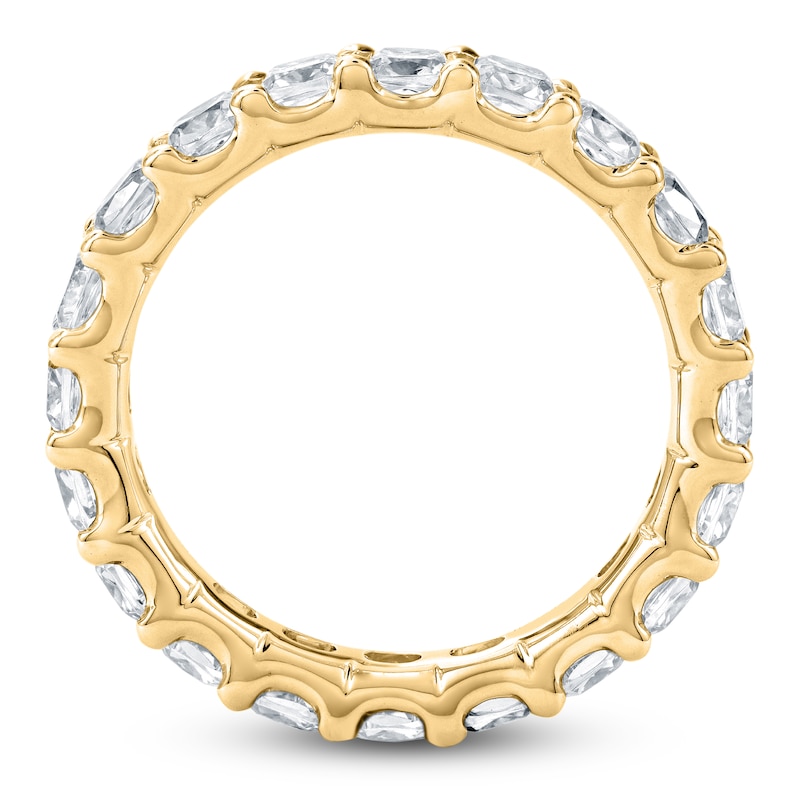 Main Image 2 of Certified Cushion-Cut Diamond Eternity Band 3-1/4 - 4 ct tw 14K Yellow Gold