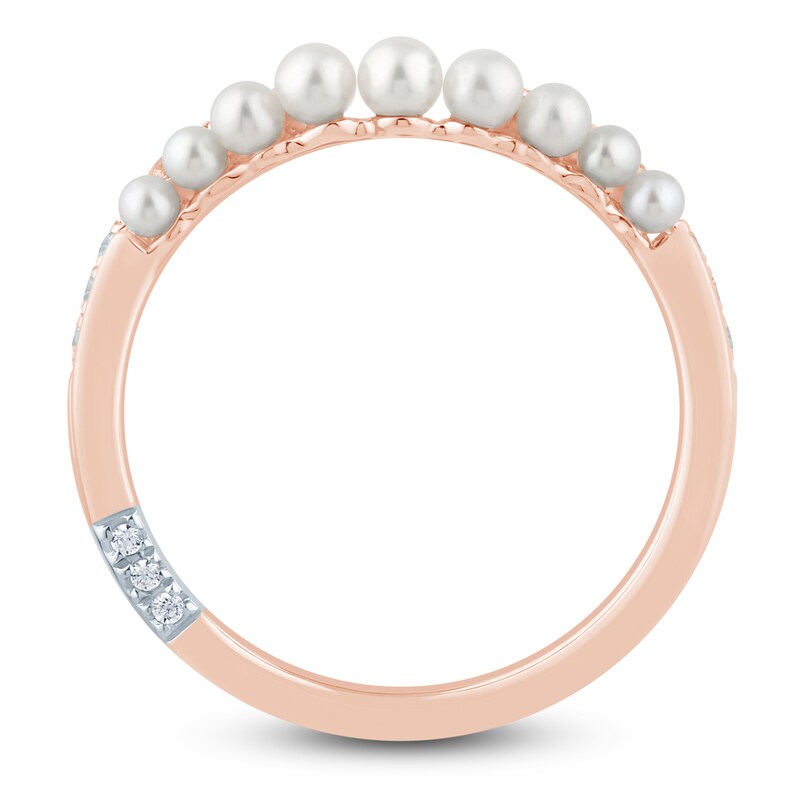 Main Image 4 of Pnina Tornai Cultured Pearl & Diamond Curved Anniversary Ring 1/6 ct tw 14K Rose Gold