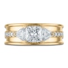 Thumbnail Image 3 of Vera Wang VOW Princess & Trillion-Cut Diamond Engagement Ring 1-7/8 ct tw 14K Yellow Gold