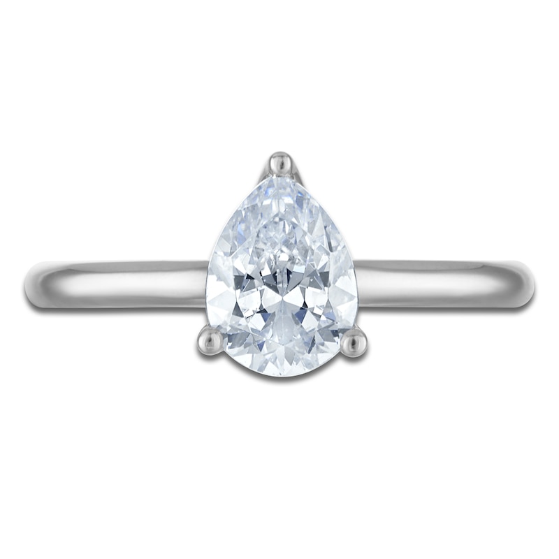 Main Image 3 of Pear-Shaped Lab-Grown Diamond Solitaire Plus Engagement Ring 7/8 ct tw Platinum (VS2/F)
