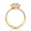 Thumbnail Image 2 of J'Lure Octagon Step-Cut Lab-Grown Diamond Halo Bypass Engagement Ring 1-5/8 ct tw 18K Yellow Gold