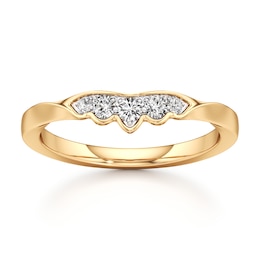 J'Lure Lab-Grown Diamond Scalloped Wedding Band 1/6 ct tw 18K Yellow Gold