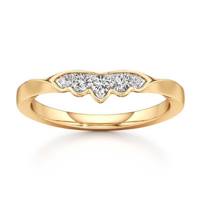 Main Image 1 of J'Lure Lab-Grown Diamond Scalloped Wedding Band 1/6 ct tw 18K Yellow Gold