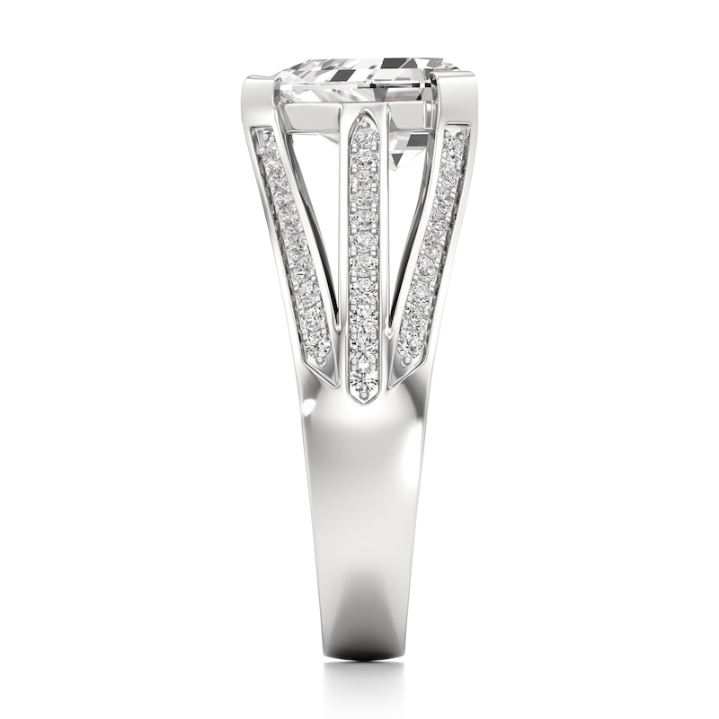 Main Image 3 of J'Lure Lab-Created Diamond Shield Step-Cut Engagement Ring 2-1/3 ct tw 18K White Gold
