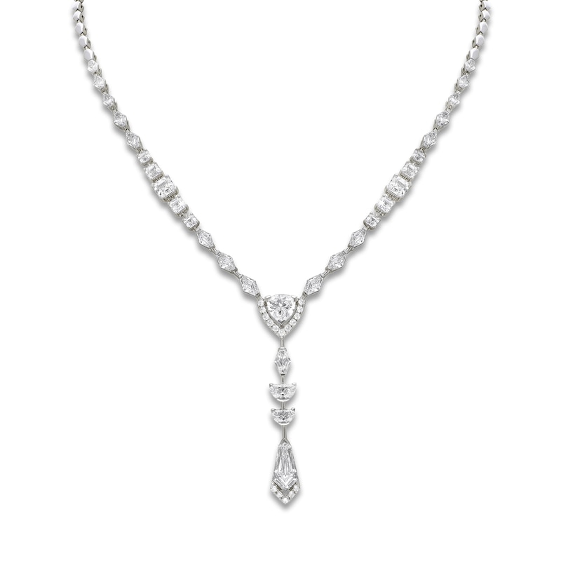 Main Image 1 of J'Lure Multi-Shape Lab-Grown Diamond Y-Drop Necklace 9-1/5 ct tw 14K White Gold 16.5"