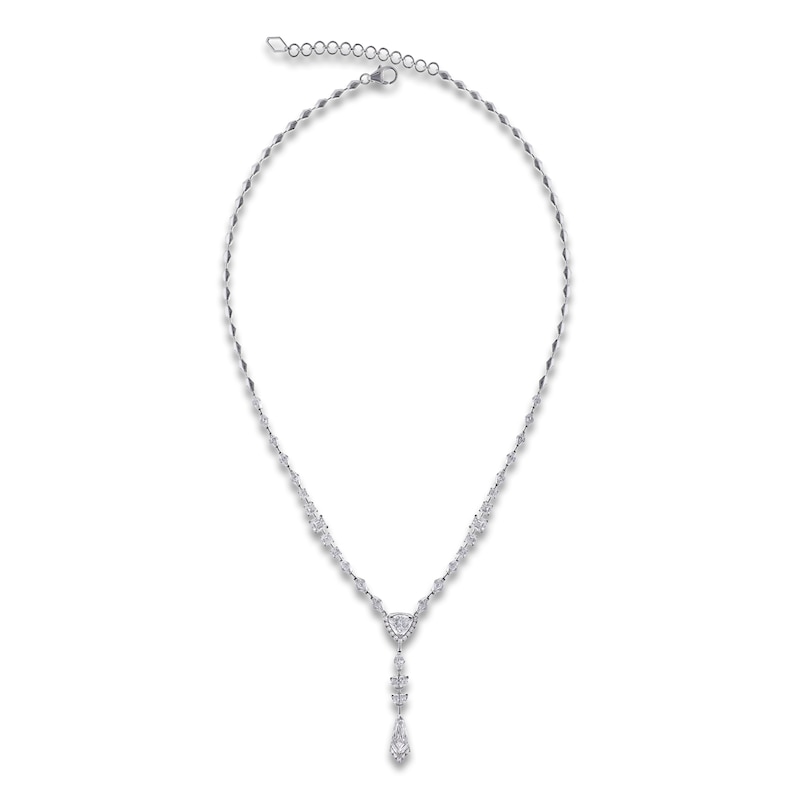 Main Image 2 of J'Lure Multi-Shape Lab-Grown Diamond Y-Drop Necklace 9-1/5 ct tw 14K White Gold 16.5"