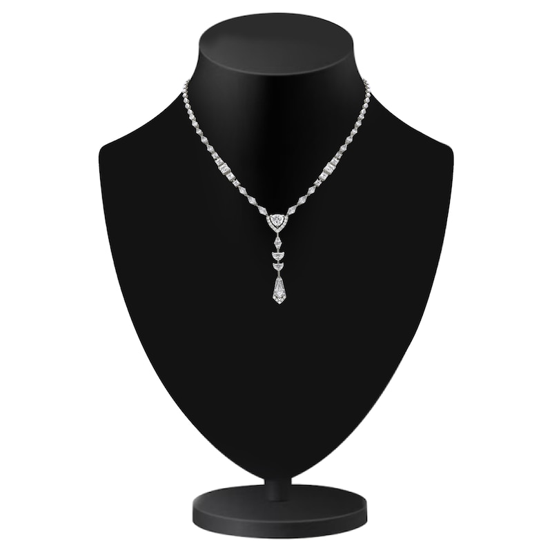 Main Image 3 of J'Lure Multi-Shape Lab-Grown Diamond Y-Drop Necklace 9-1/5 ct tw 14K White Gold 16.5"