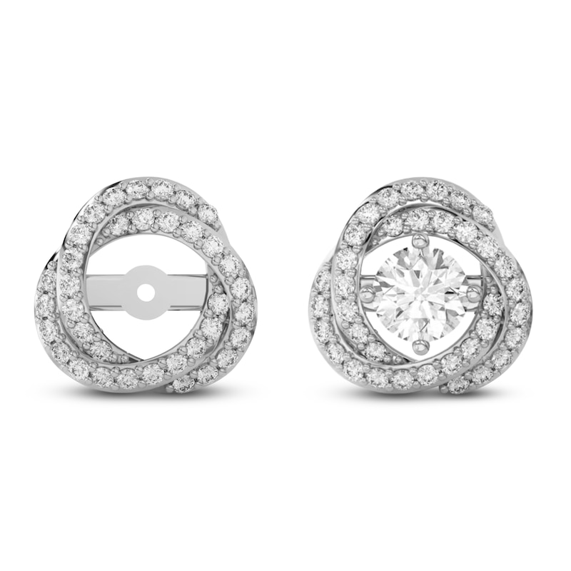 Main Image 1 of Lab-Grown Diamond Twist Earring Jackets 1/2 ct tw ct tw 10K White Gold (Jacket Only)