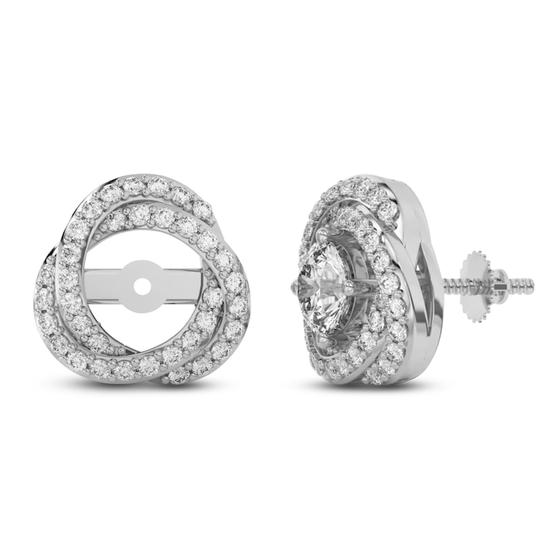Main Image 2 of Lab-Grown Diamond Twist Earring Jackets 1/2 ct tw ct tw 10K White Gold (Jacket Only)