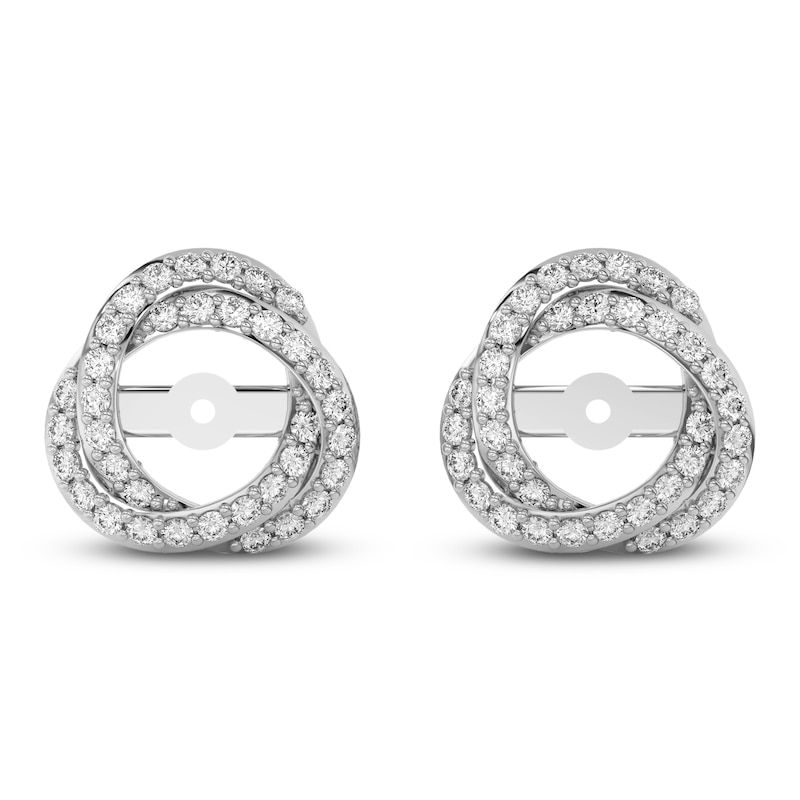 Main Image 3 of Lab-Grown Diamond Twist Earring Jackets 1/2 ct tw ct tw 10K White Gold (Jacket Only)