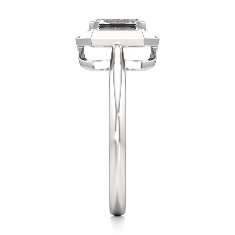 Main Image 3 of J'Lure Imperial-Emerald Step-Cut Lab-Grown Diamond Half-Halo Engagement Ring 1 ct tw 18K White Gold