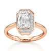 Thumbnail Image 1 of J'Lure Imperial-Emerald Step-Cut Lab-Grown Diamond Half-Halo Engagement Ring 2 ct tw 18K Rose Gold