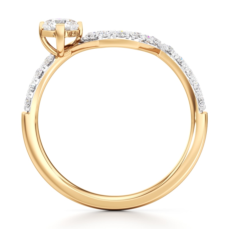 Main Image 2 of J'Lure Octagon Brilliant-Cut Lab-Grown Diamond Contour Wedding Band 1/2 ct tw 18K Yellow Gold
