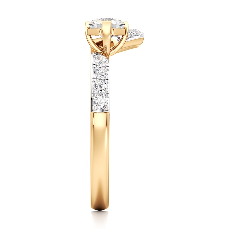 Main Image 3 of J'Lure Octagon Brilliant-Cut Lab-Grown Diamond Contour Wedding Band 1/2 ct tw 18K Yellow Gold