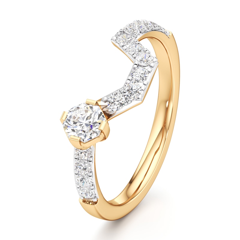 Main Image 4 of J'Lure Octagon Brilliant-Cut Lab-Grown Diamond Contour Wedding Band 1/2 ct tw 18K Yellow Gold