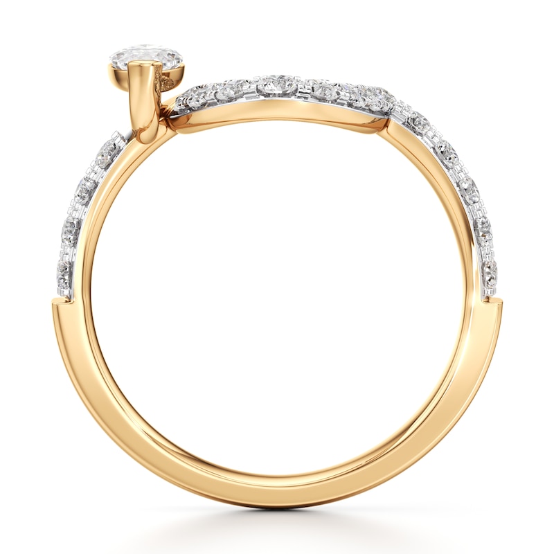 Main Image 2 of J'Lure Moval Old-Cut Lab-Grown Diamond Contour Wedding Band 7/8 ct tw 18K Yellow Gold