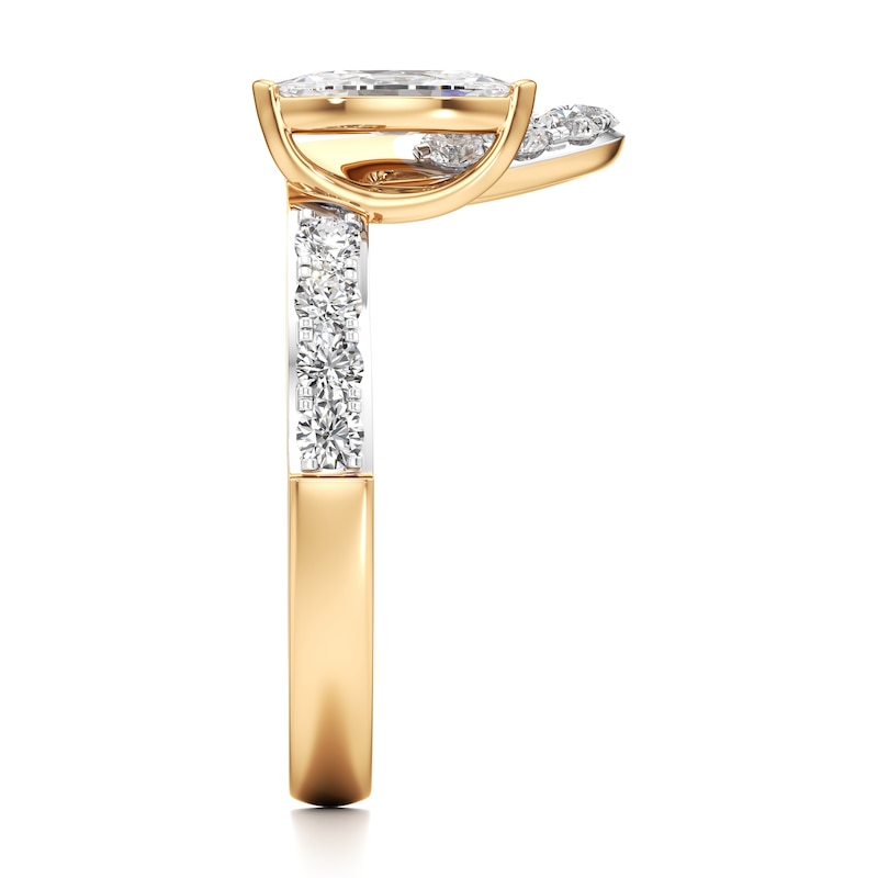 Main Image 3 of J'Lure Moval Old-Cut Lab-Grown Diamond Contour Wedding Band 7/8 ct tw 18K Yellow Gold